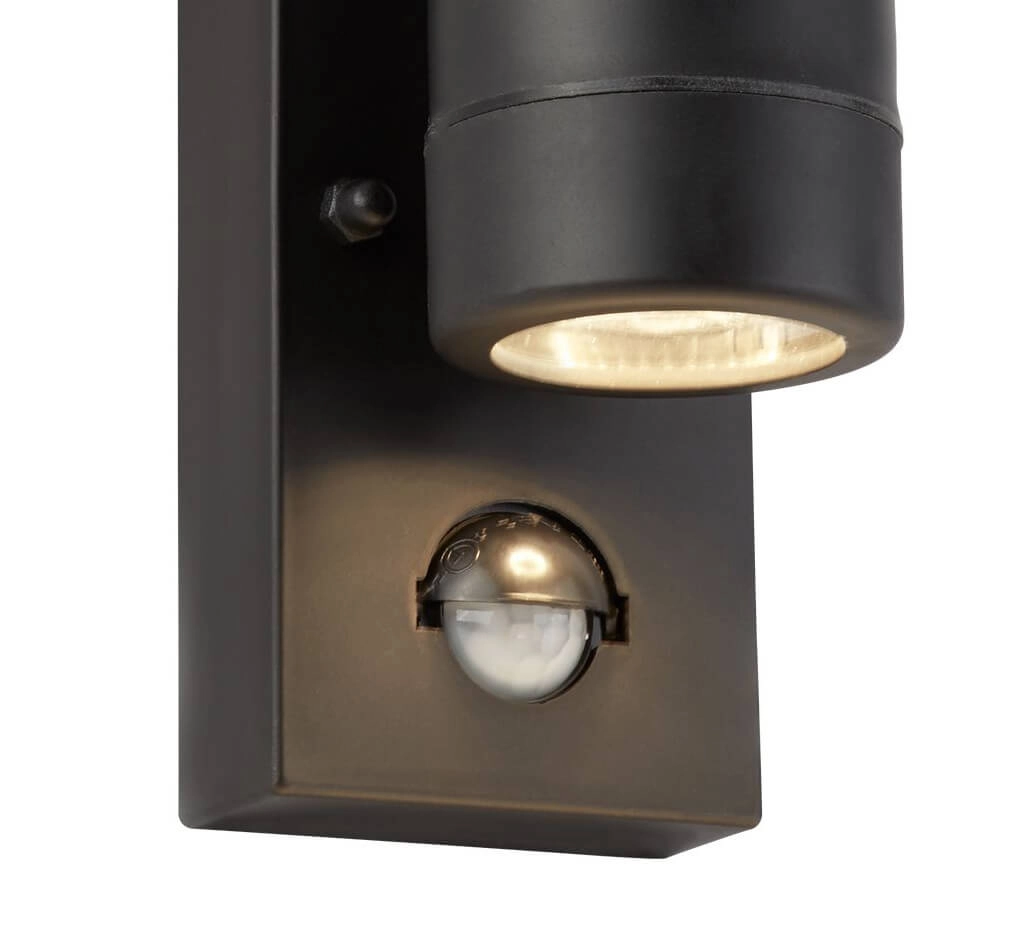 Plastic wall spot Coastal Up - Down 2-light with black sensor Searchlight 5053423092607