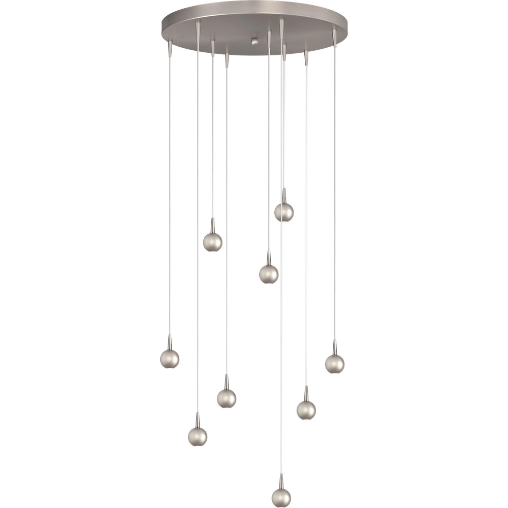 9-light pendant lamp Talana nickel Ø 50cm DTW