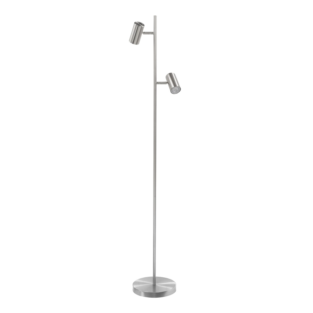 Floor lamp Burgos 2-light nickel