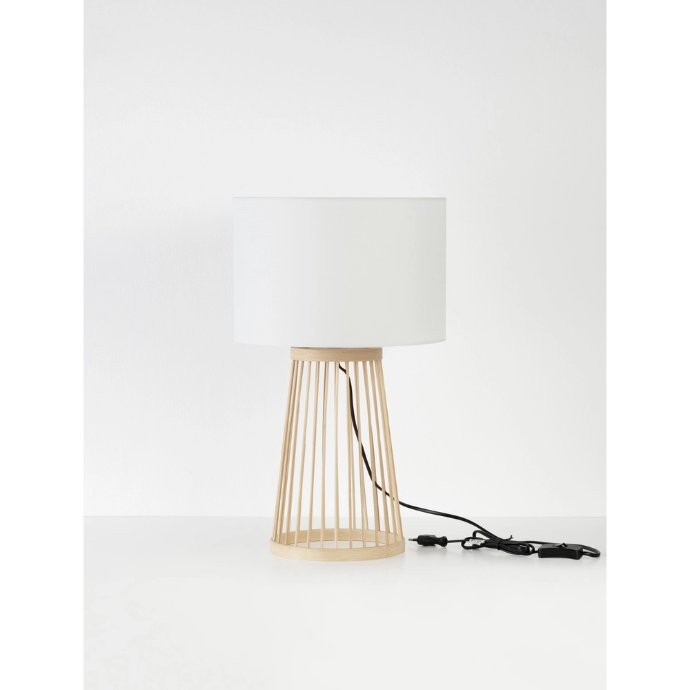 Table lamp Lois wood with white hood Lyora 5212017465573