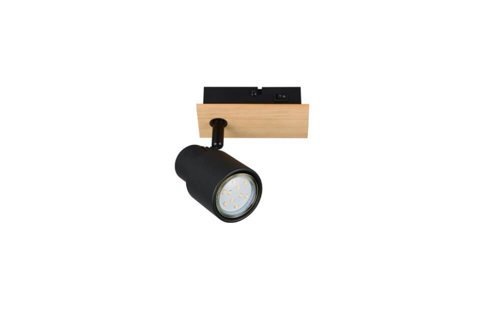 Design wall lamp Pierre black with wood Trio 4017807638158