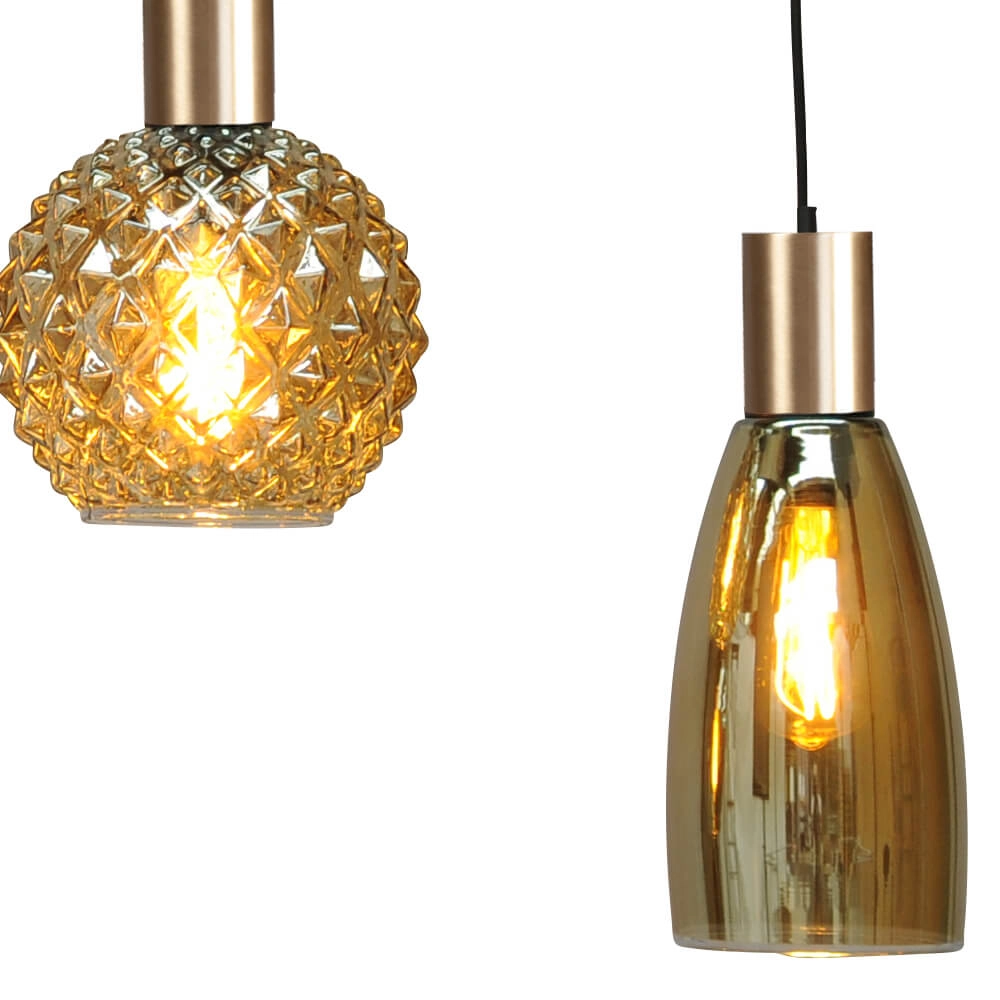 Hanging lamp black with gold Bounty Curiosa 5-light Masterlight 8718121256016