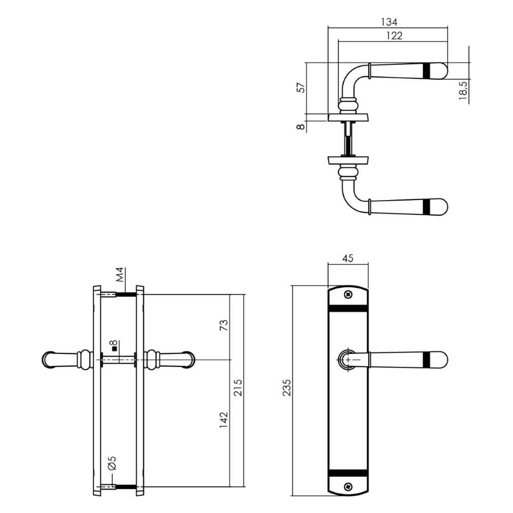 Door handle Helena blind black Intersteel 8714186568132
