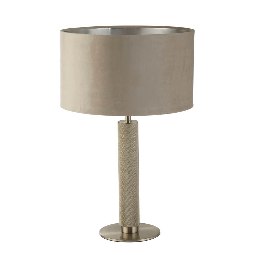 Golden table lamp London with cream cap