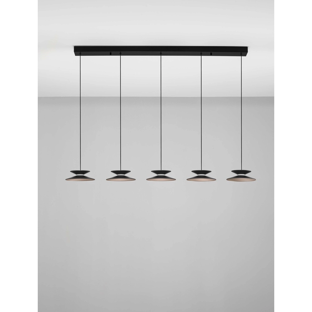 Design pendant lamp Morfi Straight 5-light black Lyora 5212017458490