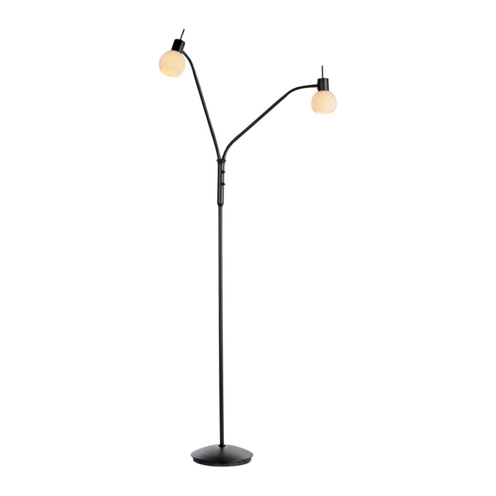 Black floor lamp Loki 2-light Just Light 4043689000837