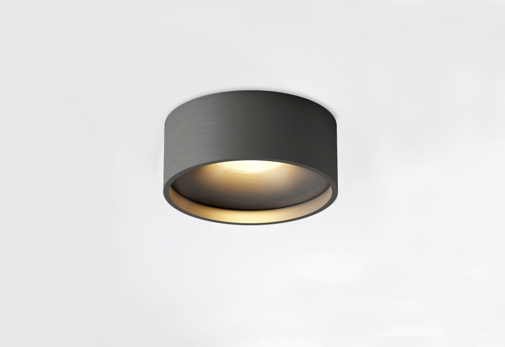 Bathroom ceiling light Oran Ø 12cm - Gun metal