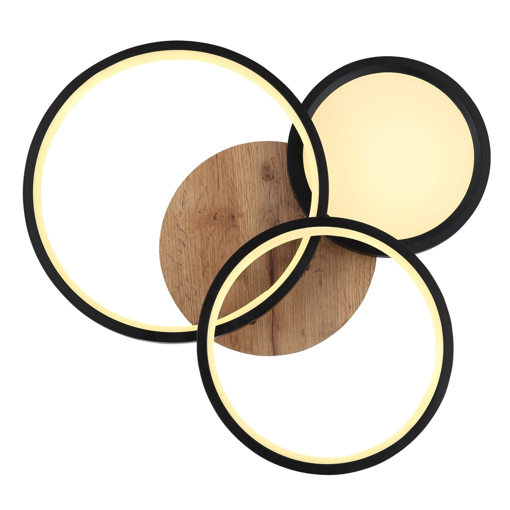 Black ceiling lamp Sid Design with wood Globo 9007371436392