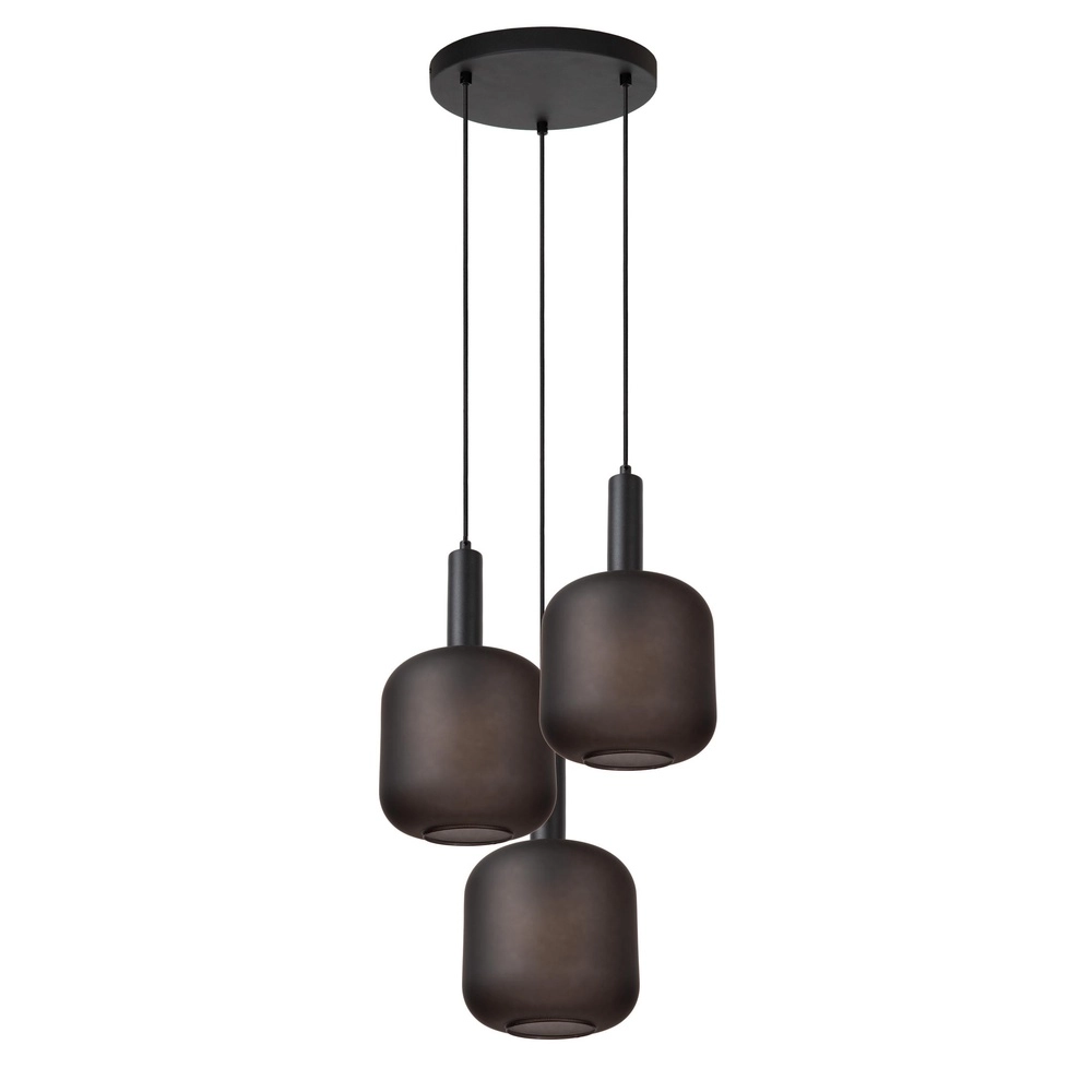 Black pendant lamp Eloise 3-light round