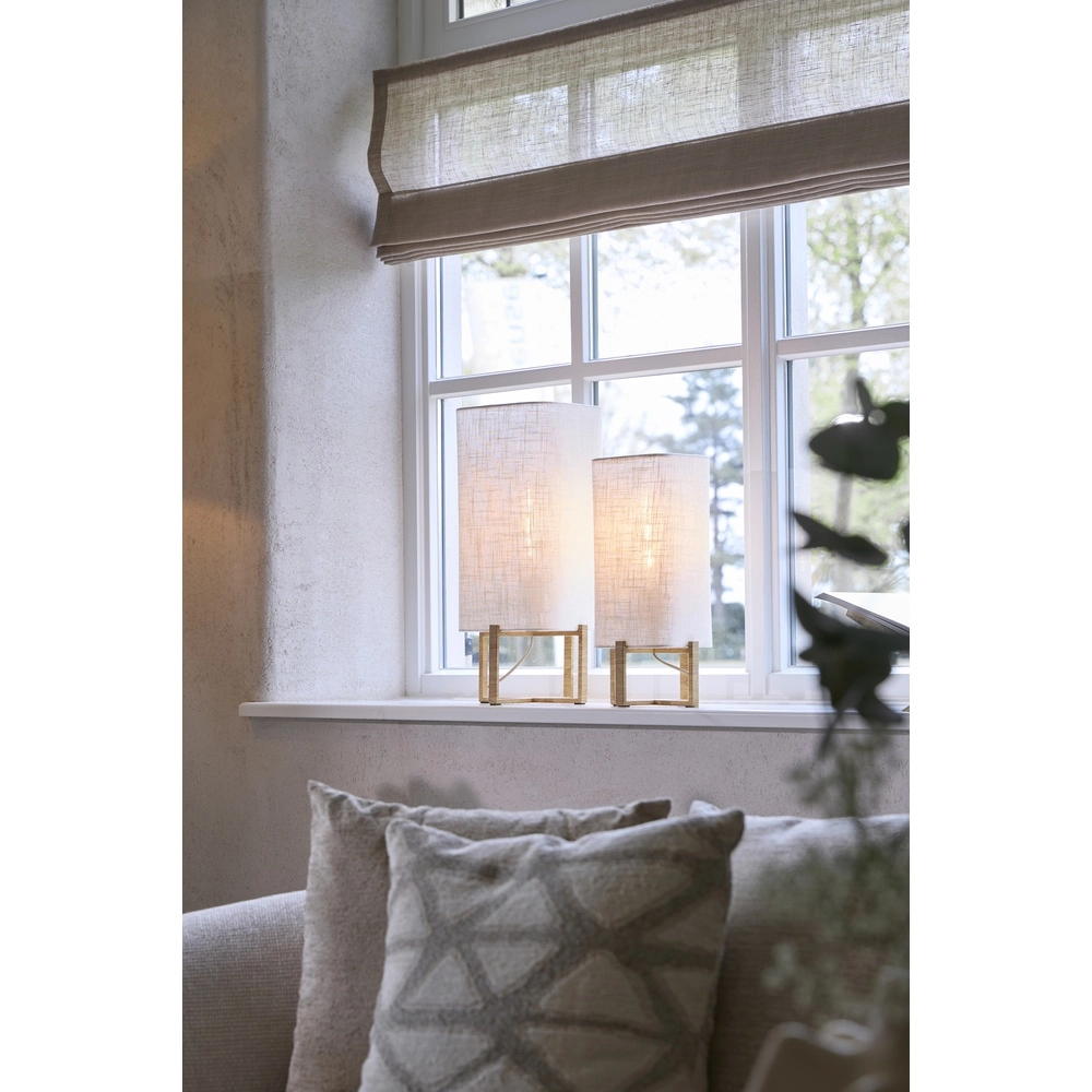 Table lamp Wyn 50.5cm - cream rope with wood look Light & Living 8717807792572