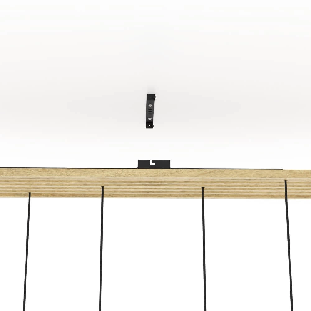 6-light hanging lamp Camarioca wood with black Stars of Light 9008606239047