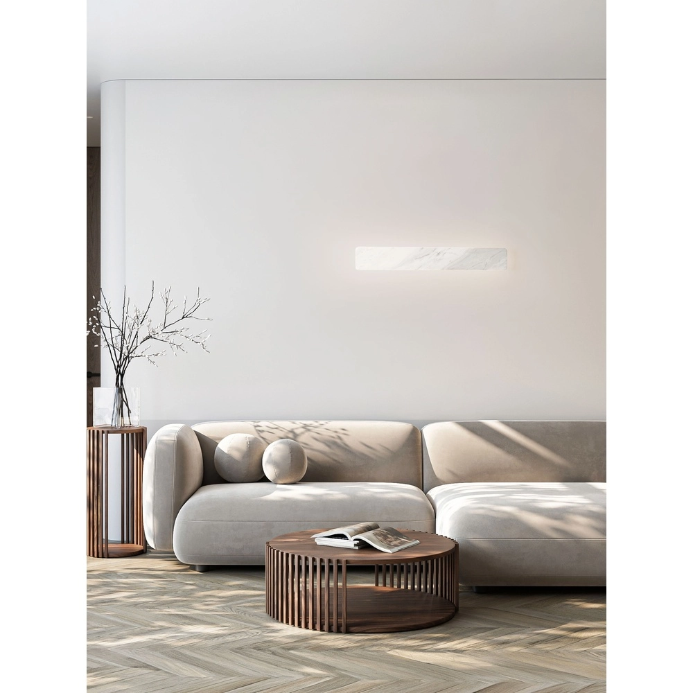 Sleek wall lamp Alyssa white marble