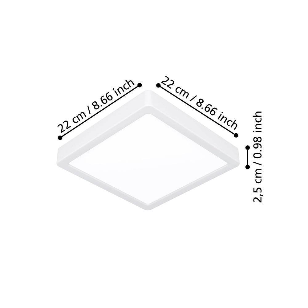 Led ceiling light Fueva 6 Square - White - 22x22cm Eglo 9008606330195