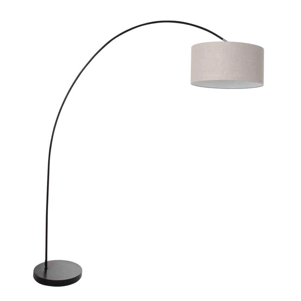 Arc lamp Solva black with gray hood