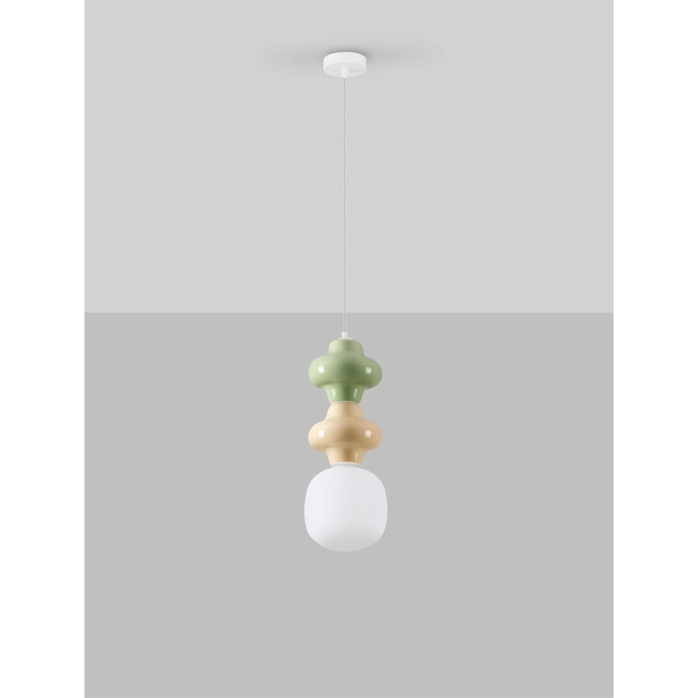 Pendant lamp Clio M green and yellow ceramic Lyora 5212017461292