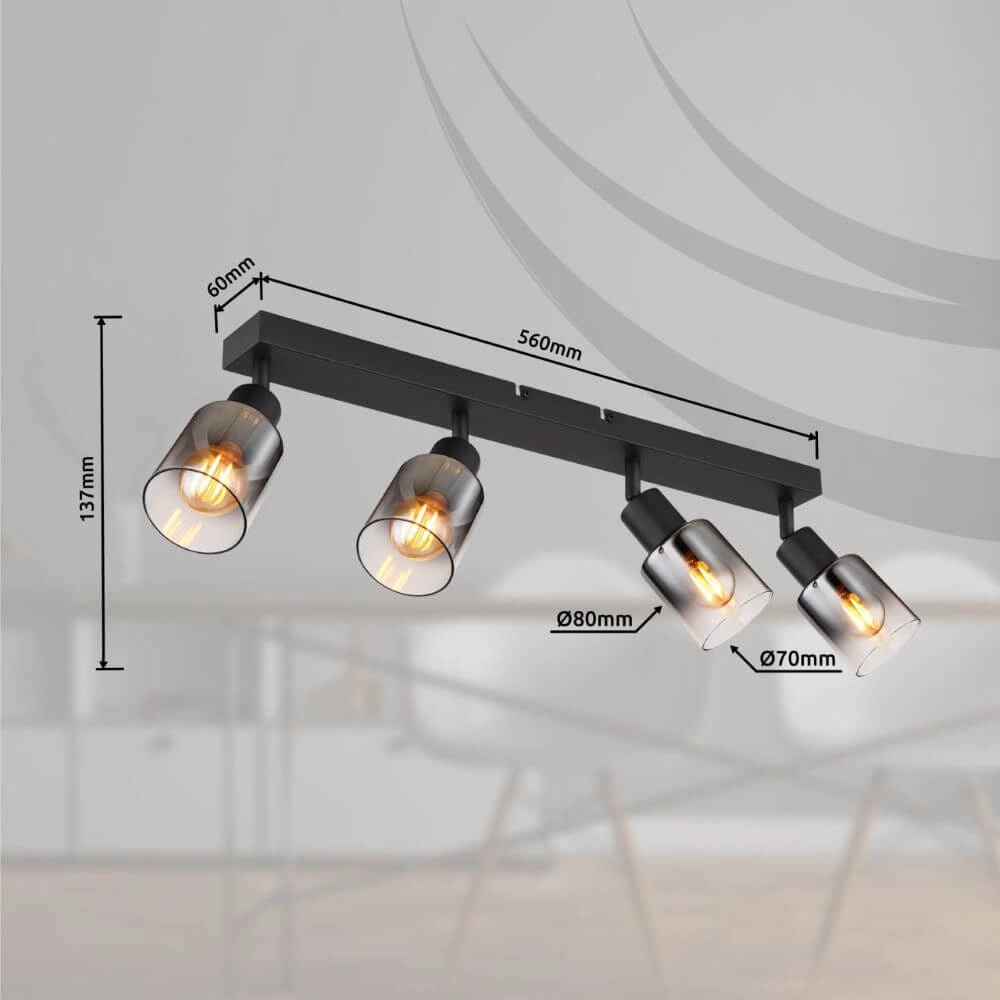 Ceiling lamp Hubertus 4-light Globo 9007371455010