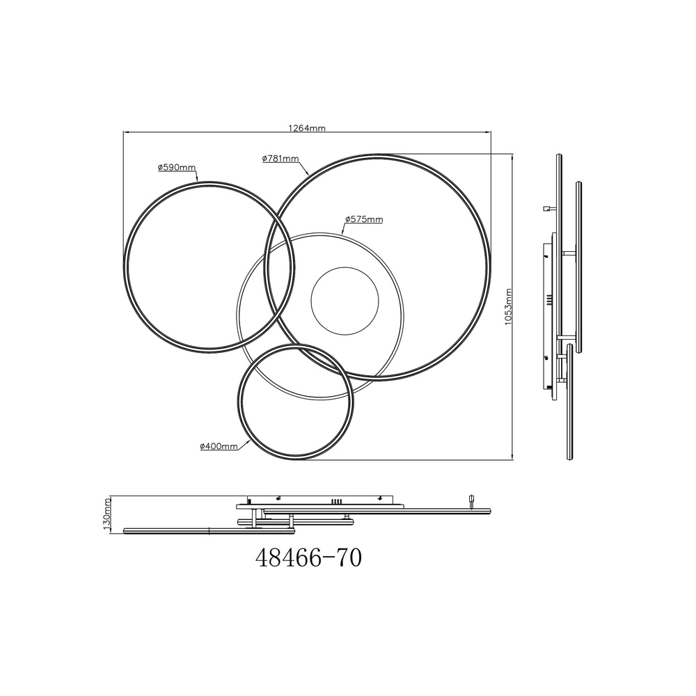 Modern ceiling lamp Invertina gold 126cm Globo 9007371453016