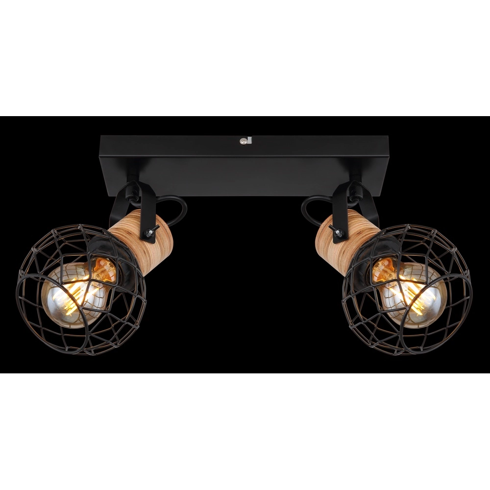 Wall lamp Lacky 2-light black Globo 9007371417360