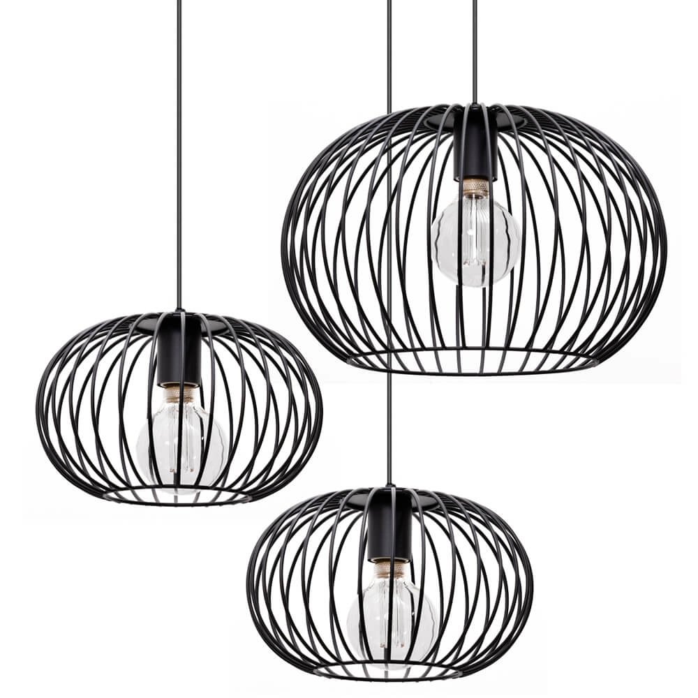 Wire pendant lamp Wire 2 3-light black ETH 8720195302001