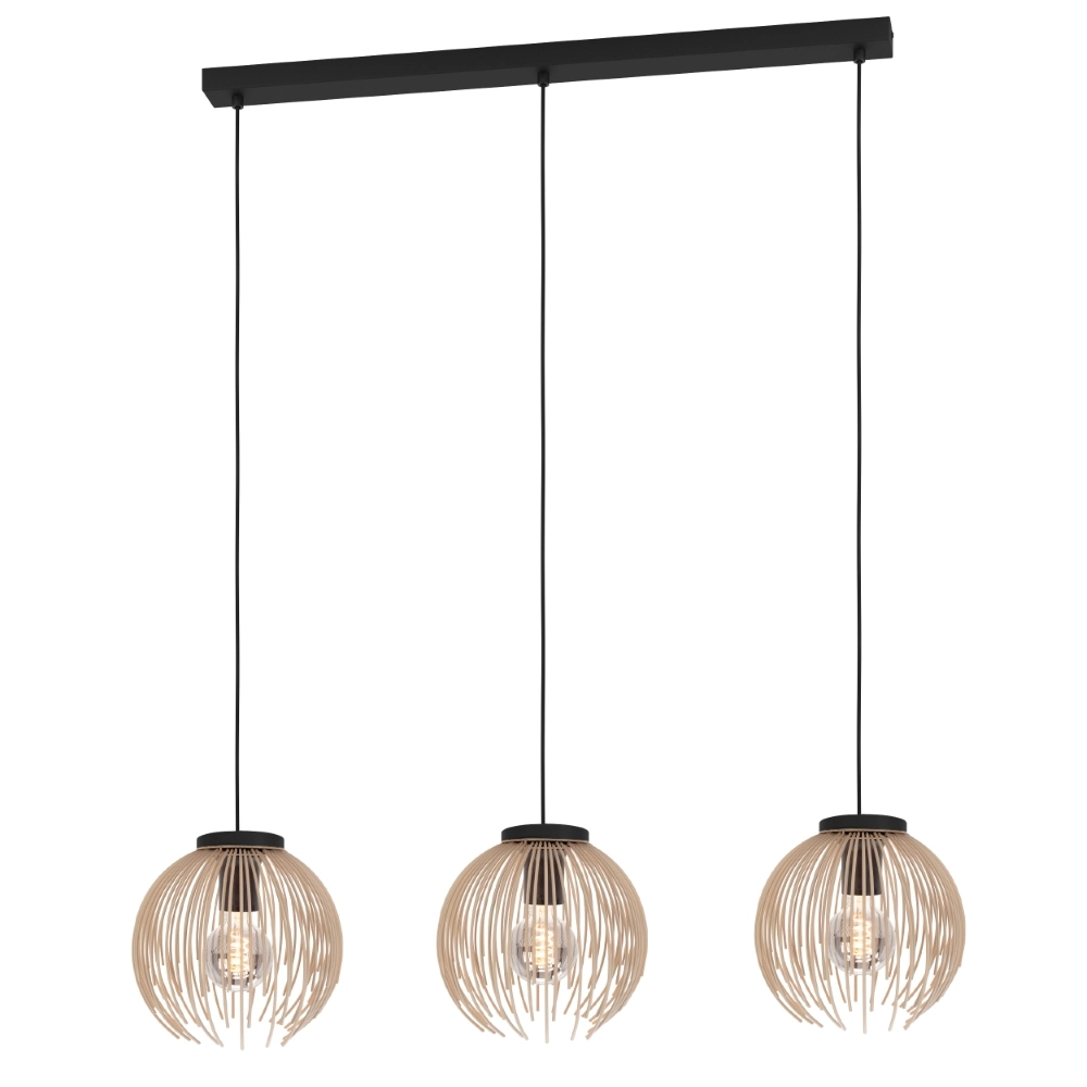 Design pendant lamp Alhabia 3-light sand brown