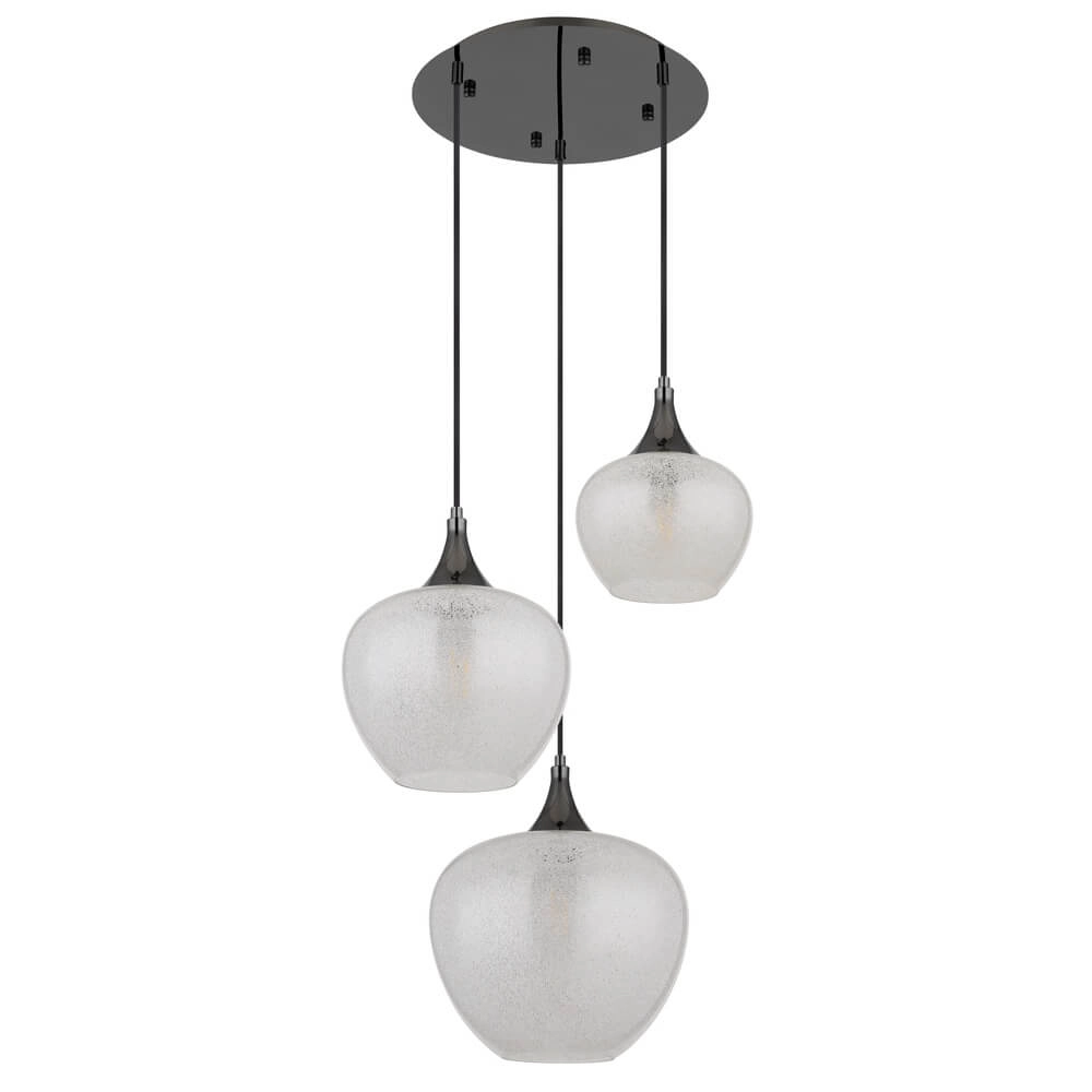 Anthracite pendant lamp Maxy with white glass 3-light Ø 49cm Globo 9007371453177