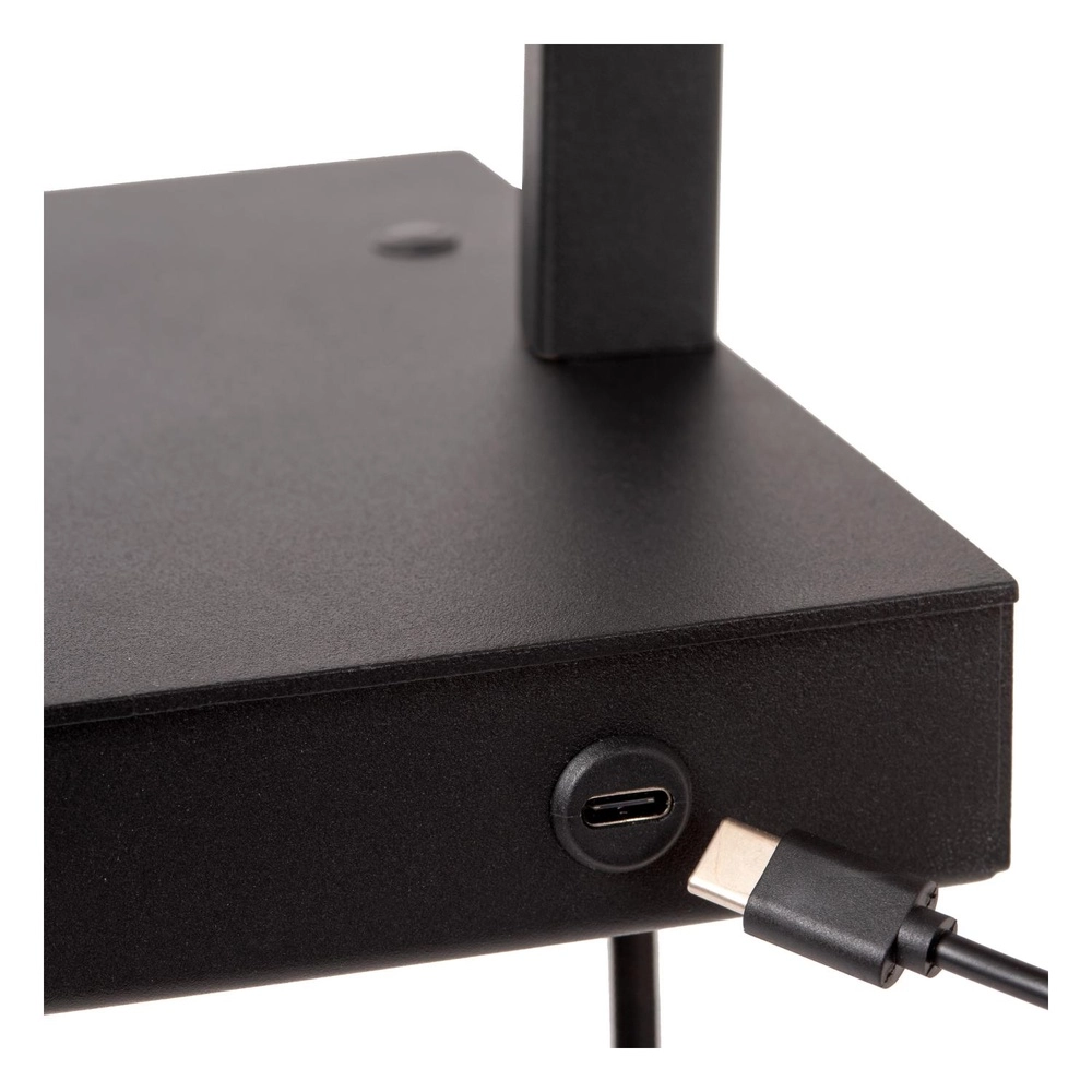 Design bedside lamp Gregory black with USB charging point Lucide 5411212303370