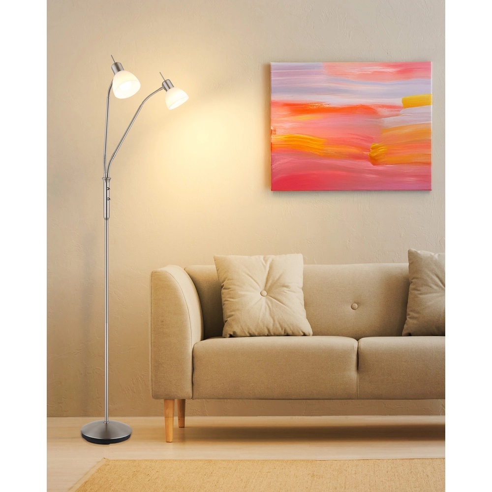 Reading lamp 2-lights Malte nickel Globo 9007371447541