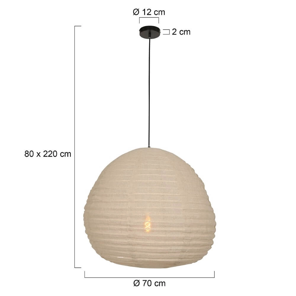 Pendant lamp Bangalore Ø 70cm black with light brown Steinhauer 8712746127935