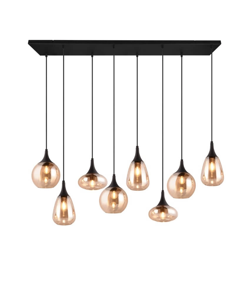 8-light pendant lamp Lumina with amber glass Trio 4017807577679