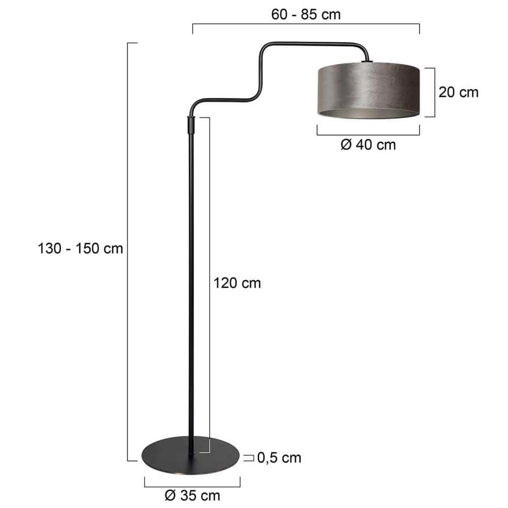 Floor lamp Bloeba black with silver cap Steinhauer 8712746176995