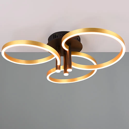 Curled led ceiling light Caruso gold - Ø 65,5cm Trio 4017807612967