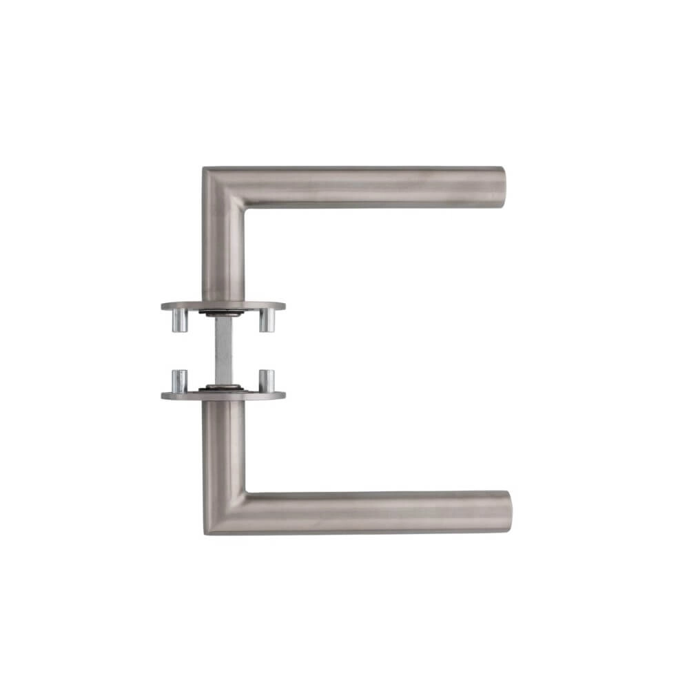 Door handle Hoek 90 round magnet rosette stainless steel Intersteel 8714186444429