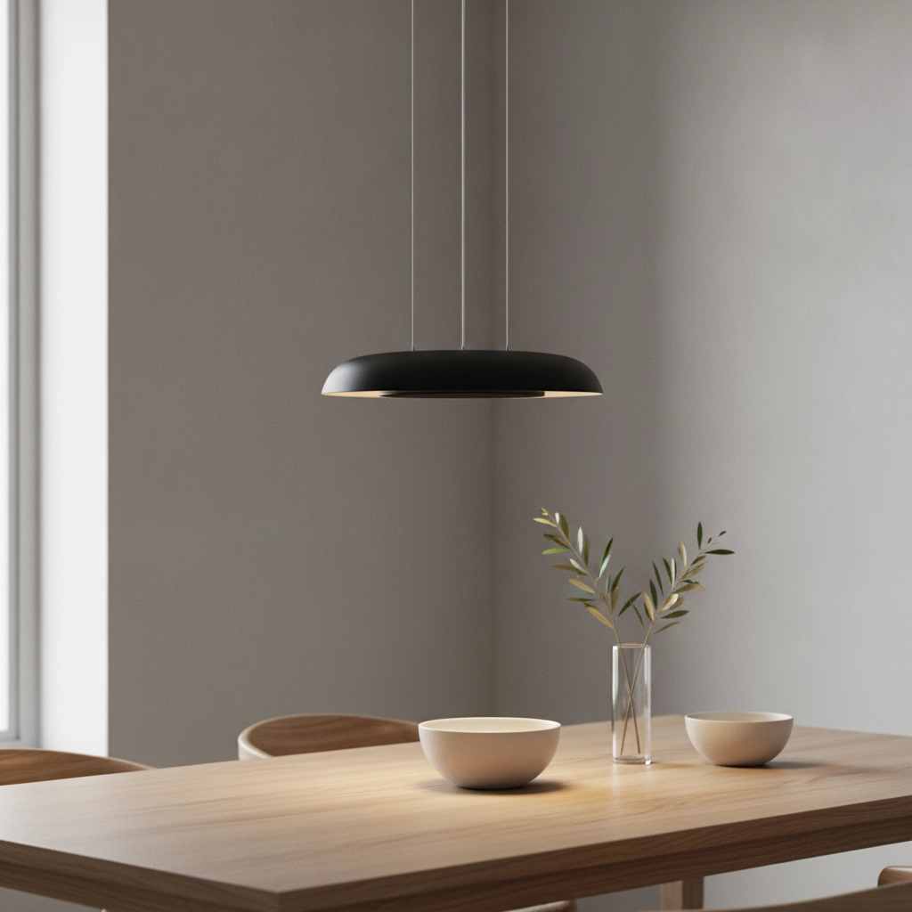 Modern pendant lamp Epos Ø 40cm black with white