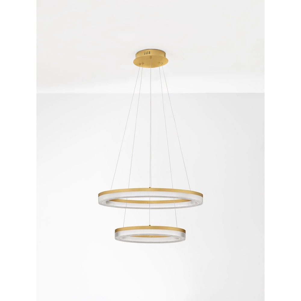 Golden pendant lamp Luana 2-light Lyora 5212017479686