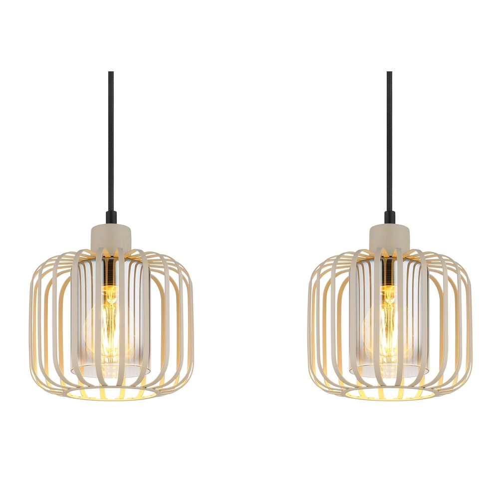 4-light pendant lamp Alfred sand brown Globo 9007371533619