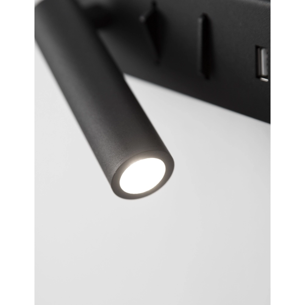 Bedside lamp Vida Left Black with USB Lyora 5212017427847