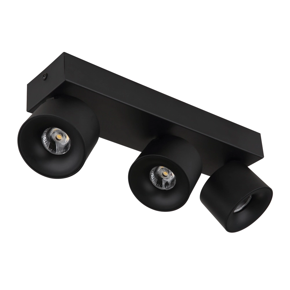 Sleek ceiling lamp Rae 3-light black Globo 9007371456642