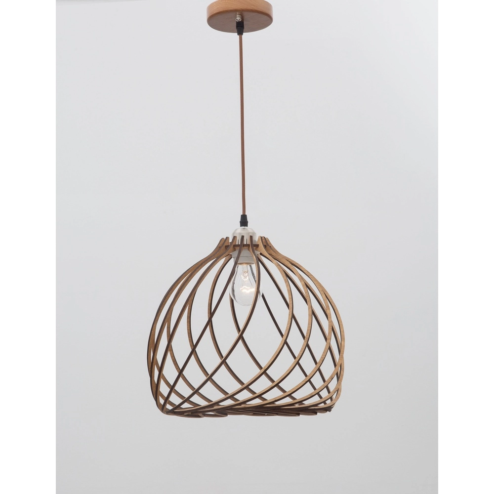 Wooden pendant lamp Adana Ø 35cm Lyora 5212017424952
