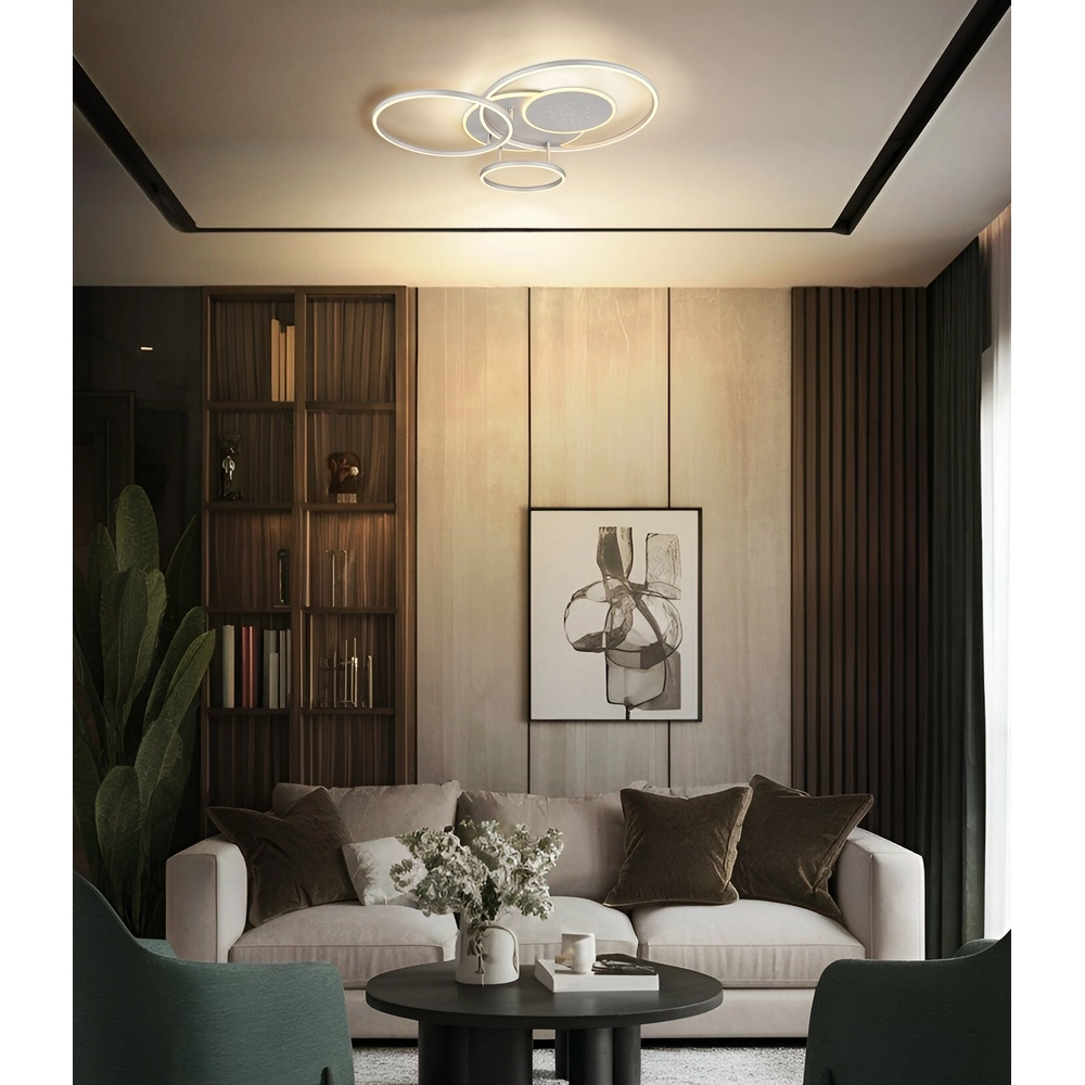 Modern ceiling lamp Johnson silver grey 80.7cm Globo 9007371583553