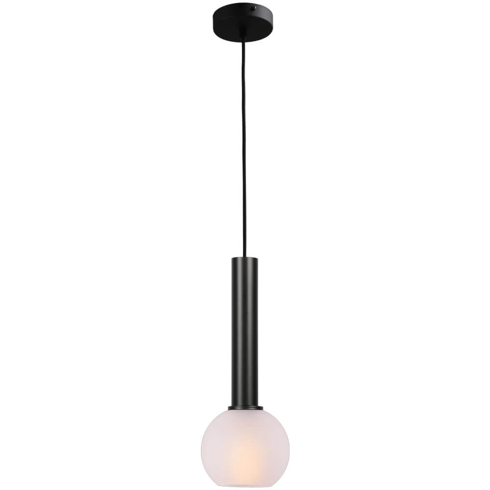 Hanging lamp Ø 15cm Bella 2 Black with matt white glass