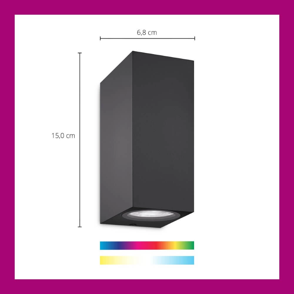 Wall spotlight Up and Down Smart - Black WiZ 8719514554610