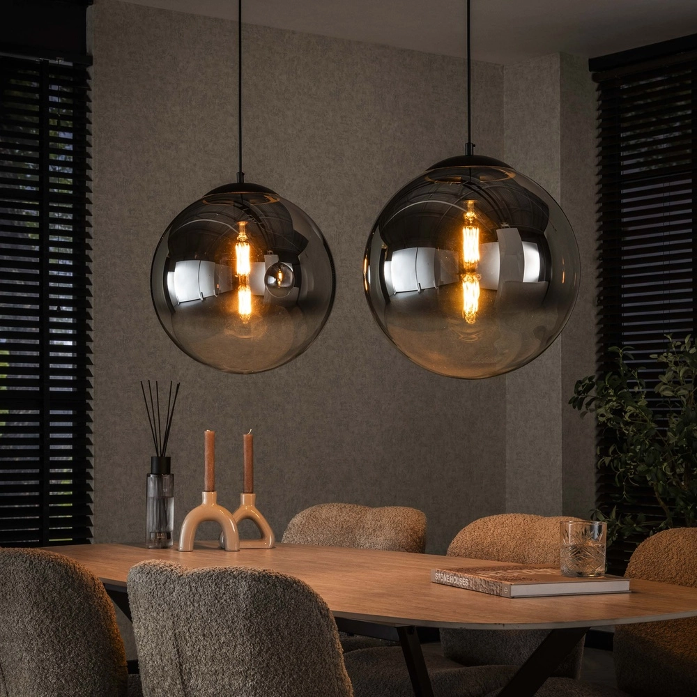 2L pendant lamp Bubble with silver fading glass