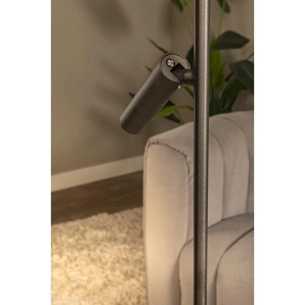 Sleek floor lamp with reading lamp Applause Brushed Metal - LED Premium by Lucide 5411212221865