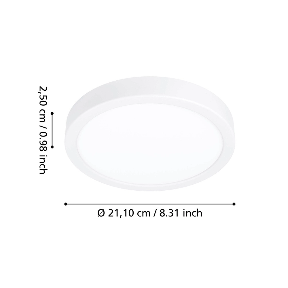 Ceiling light IP44 Fueva 6 round - white - Ø 21,1cm Eglo 9008606330379