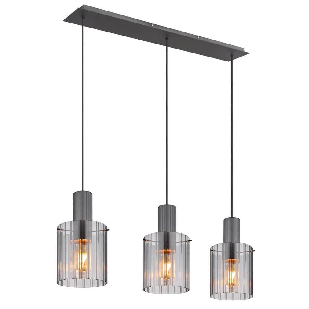 3-light pendant lamp Tulivar Design Smoke Glass
