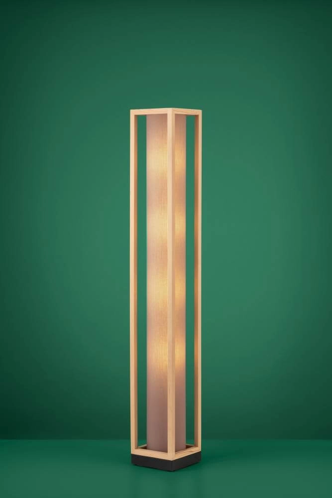 Wooden floor lamp Granados with cappuccino hood Stars of Light 9008606240234