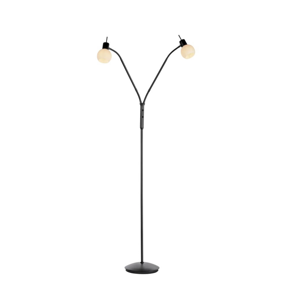 Black floor lamp Loki 2-light Just Light 4043689000837