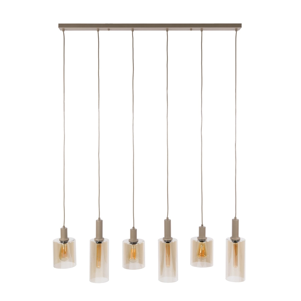 Design hanglamp Sepiora 6-lichts zand bruin Lyora 8716803515291