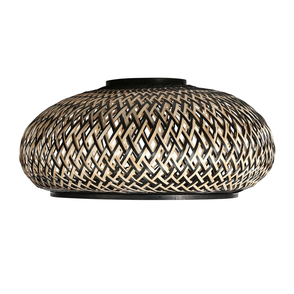 Arc lamp solva with black and rattan shade Ø 60cm Steinhauer 8712746182606
