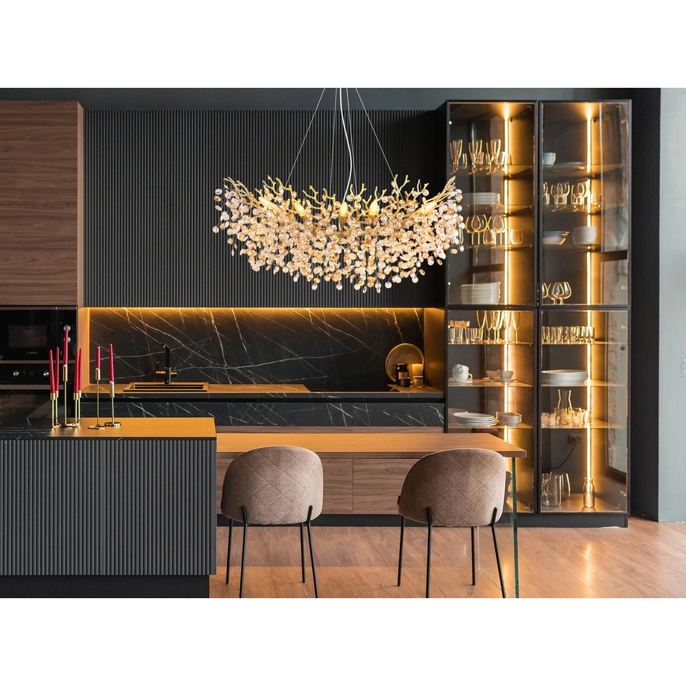 Pendant lamp Queena gold 100cm Globo 9007371528691